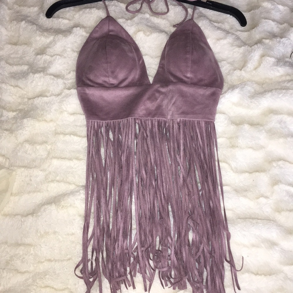 Boho fringe crop top